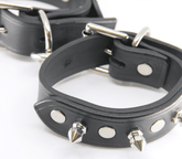 Love In Leather Spiked Leather Ankle Restraints Cuffs And Restraints